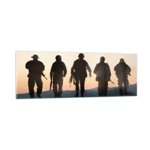 Glastavla - Bild på glas - Välkommen till vår värld - 90x30 cm