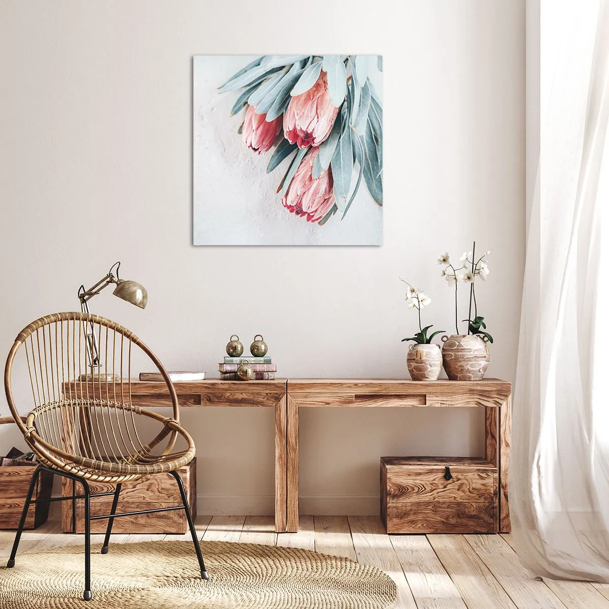 Canvastavla - Bild på duk - Generad av sin skönhet - 70x70 cm