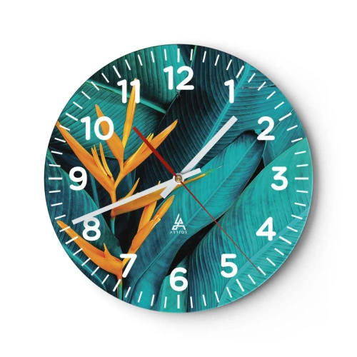 Väggklocka - Klocka på glas - Edens blomma - 40x40 cm