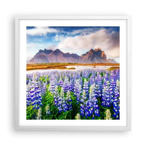 Affisch i vit ram - Styrka och stränghet bredvid mildhet - 50x50 cm