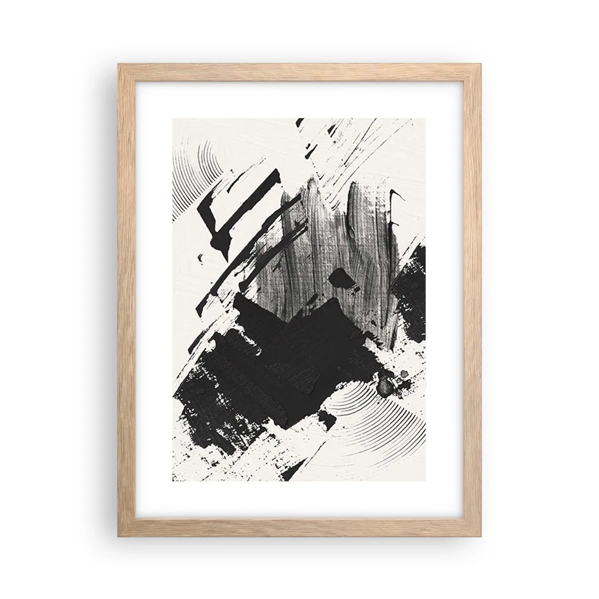 Affisch i ram av ljusek - Abstraktion - uttrycket av svart - 30x40 cm