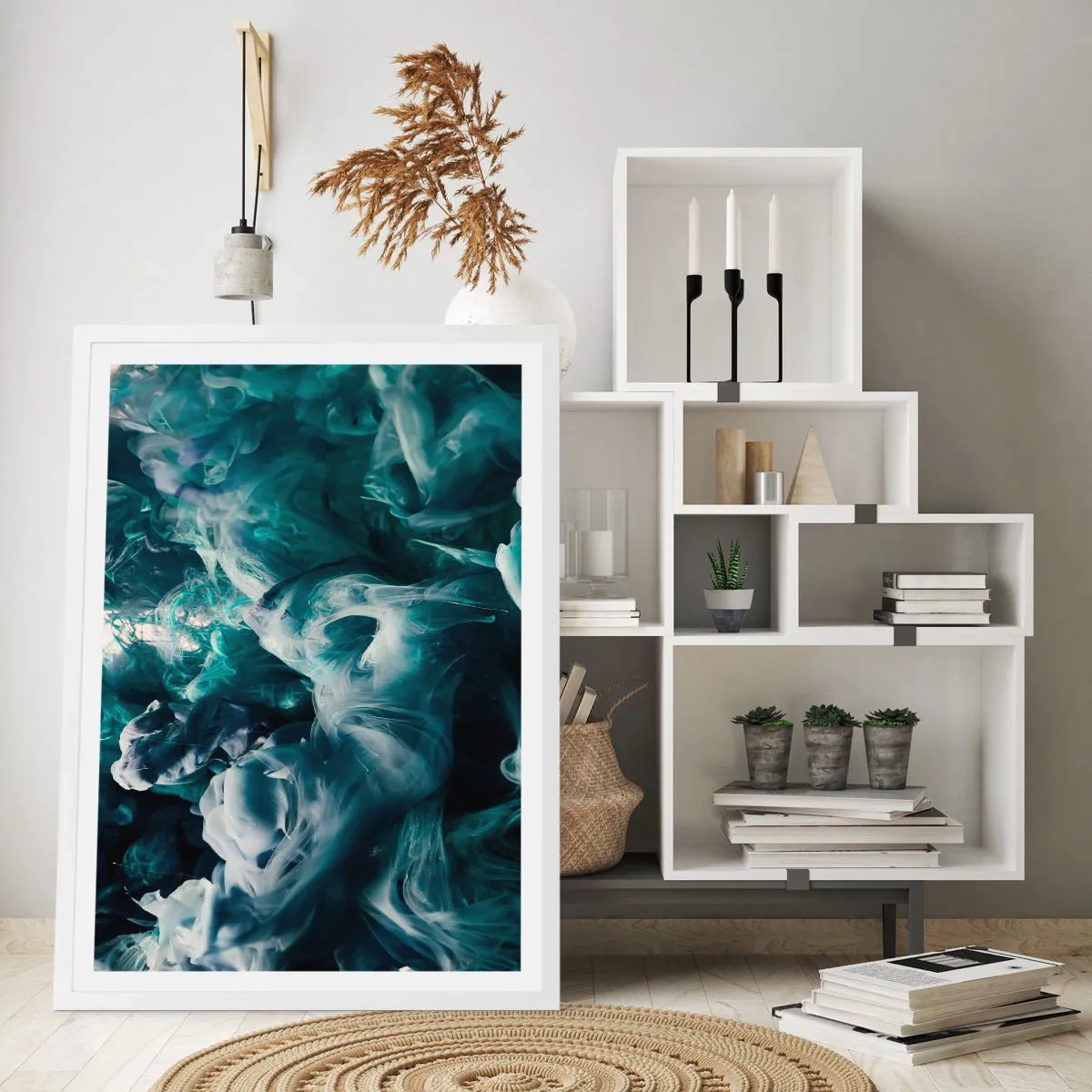 Affisch i vit ram - Färg i rörelse - 61x91 cm