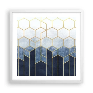 Affisch i vit ram - Komposition i synkoprytm - 50x50 cm