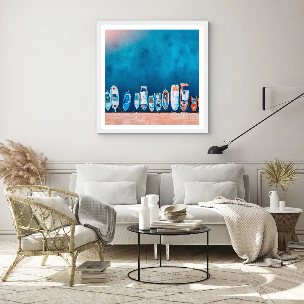 Affisch i vit ram - I en rad - 50x50 cm