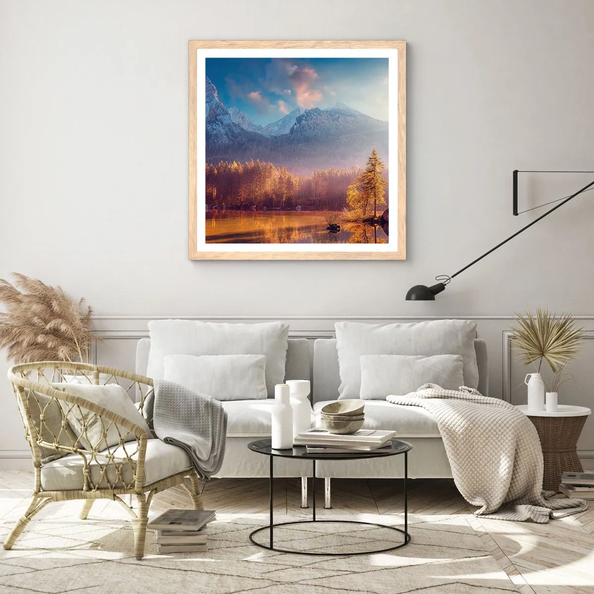 Affisch i ram av ljusek - I berg och dalar - 40x40 cm