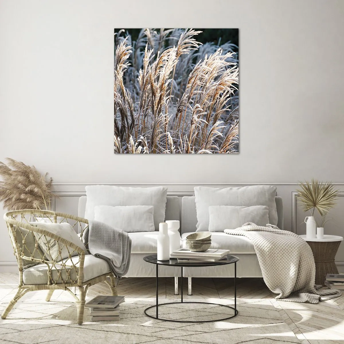 Glastavla - Bild på glas - Frostprydda - 40x40 cm