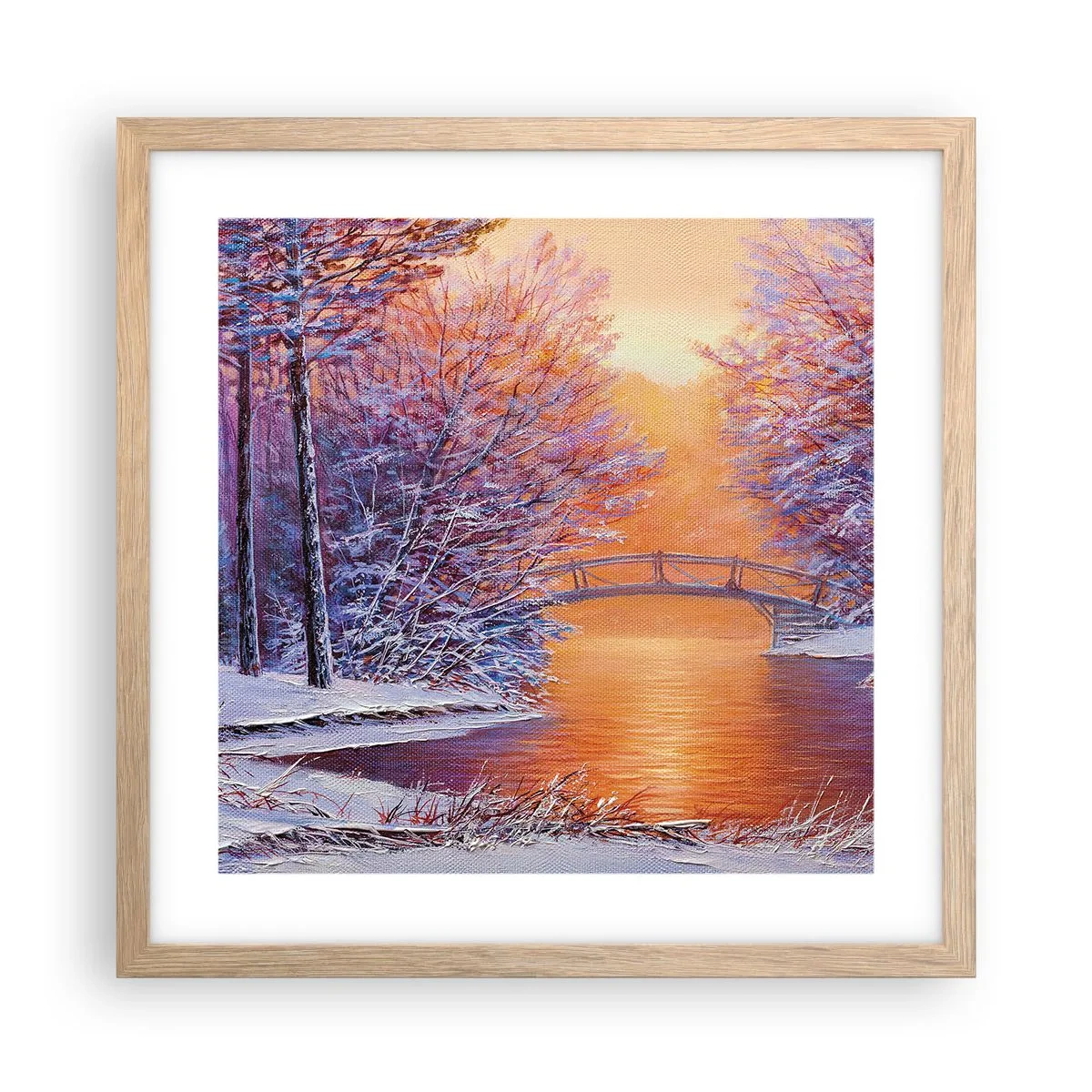 Affisch i ram av ljusek - Låt oss mötas här - 40x40 cm