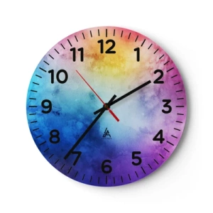 Väggklocka - Klocka på glas - Nästan i sjunde himlen - 30x30 cm