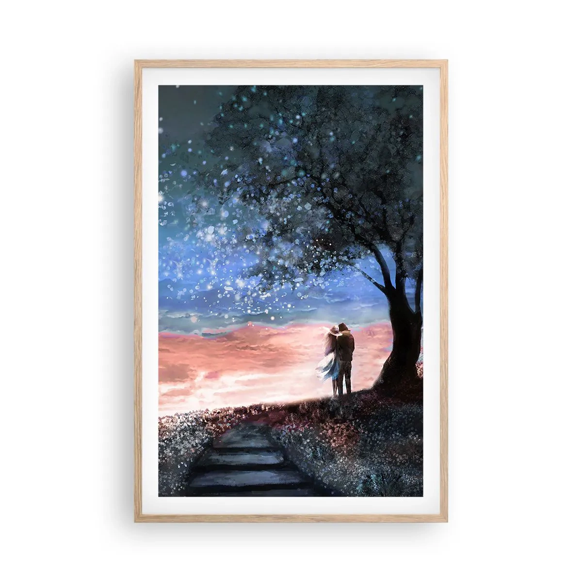 Affisch i ram av ljusek - Stjärnig spektakel - 61x91 cm