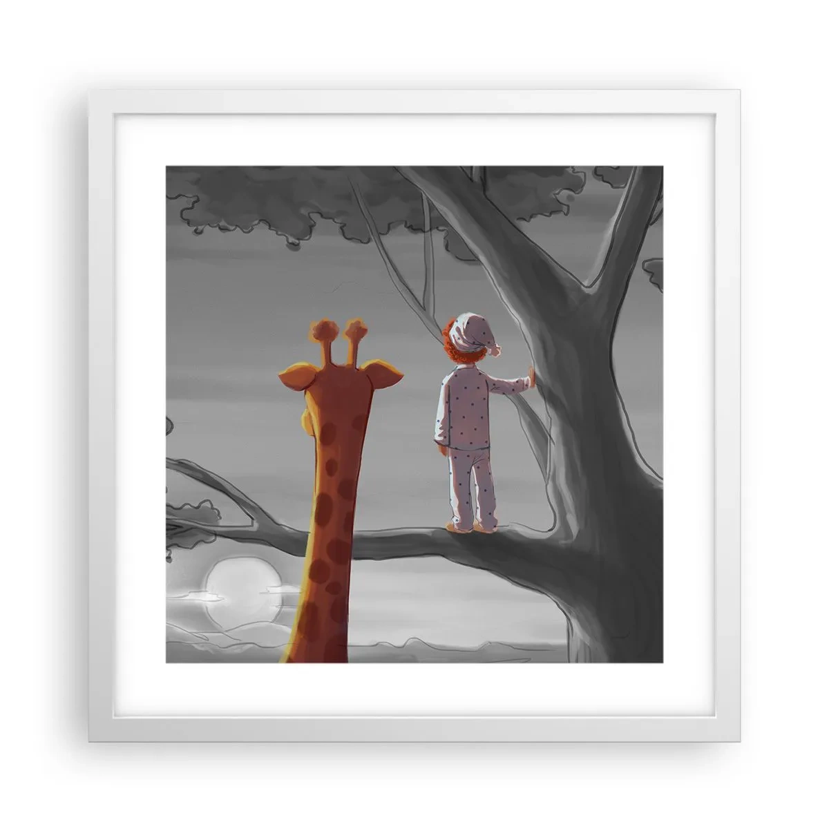 Affisch i vit ram - Det händer på riktigt - 40x40 cm