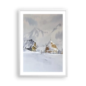 Affisch i vit ram - I snödalen - 50x70 cm