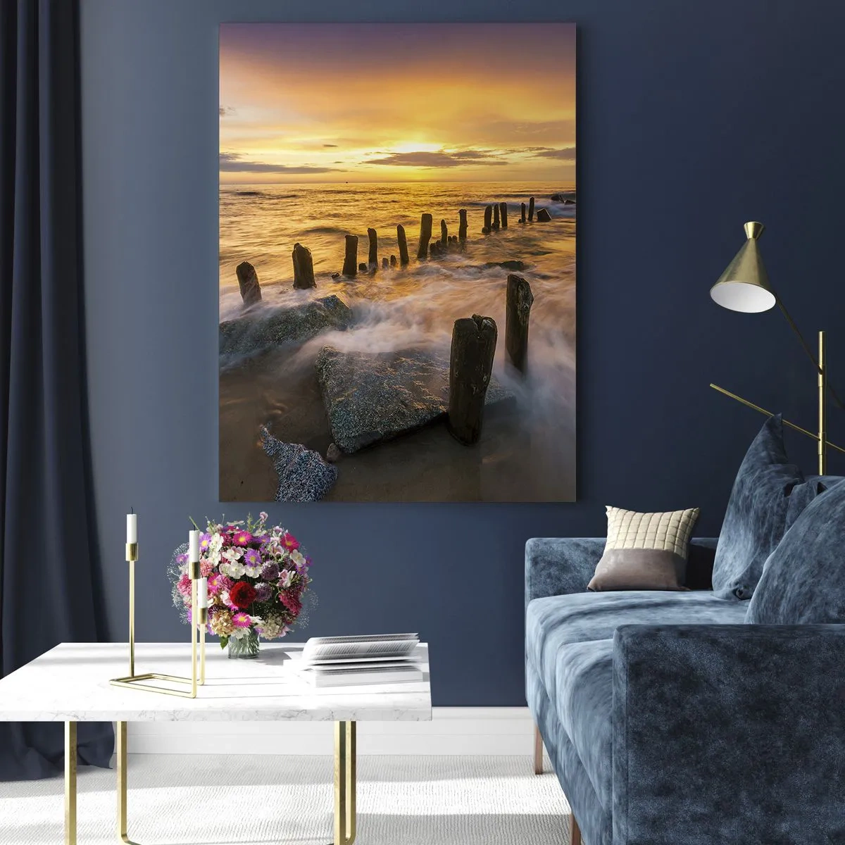 Glastavla - Bild på glas - Östersjöns råa skönhet - 50x70 cm
