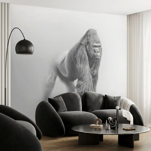 Fototapet Premium Canvas - Övertygad om sin styrka - Djur, Gorilla, Apa - 250x175 cm