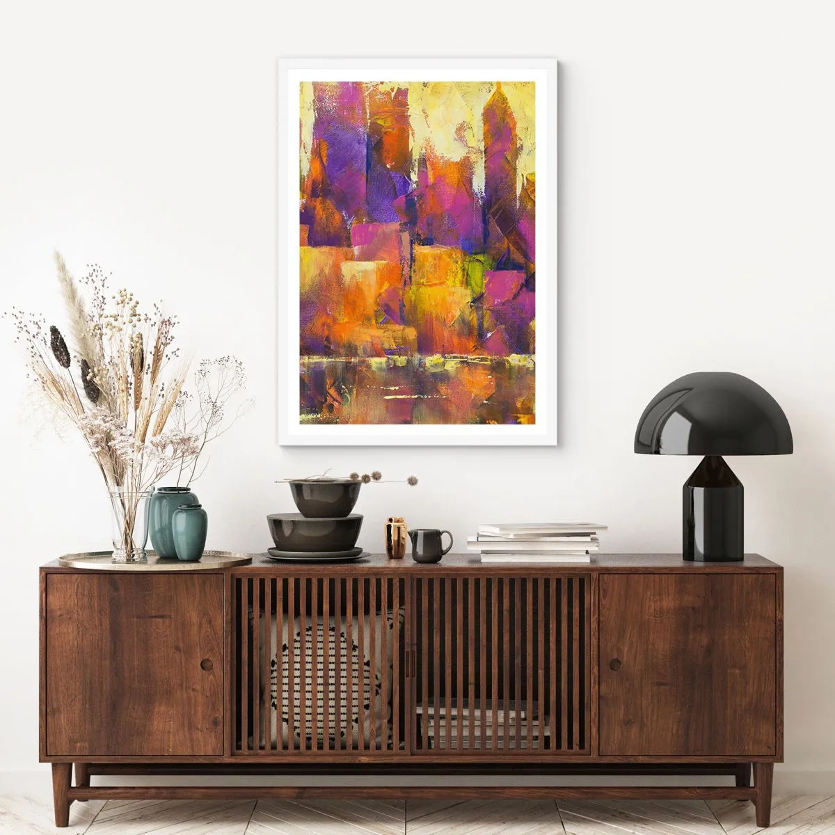 Affisch i vit ram - Metropolis komposition - 30x40 cm