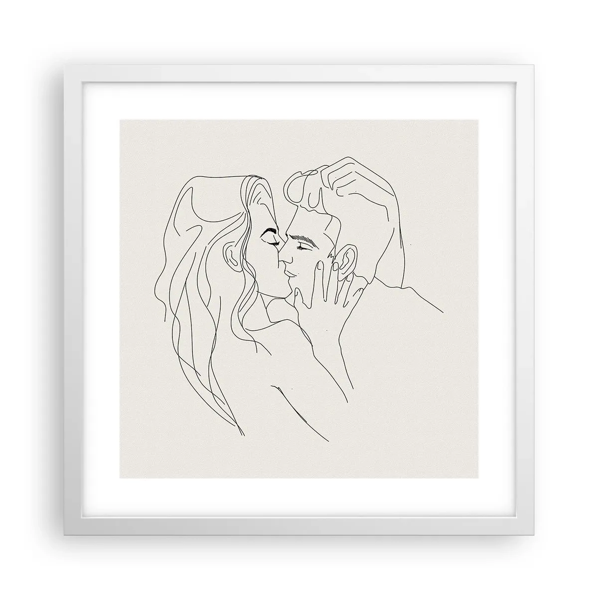 Affisch i vit ram - I kärlekens famn - 40x40 cm
