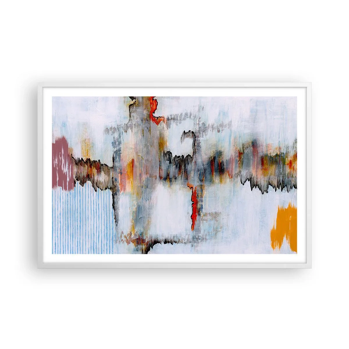 Affisch i vit ram - Med pinne på vatten - 91x61 cm