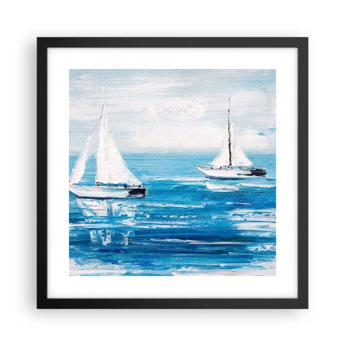 Affisch i svart ram - Med en vän vid din sida - 40x40 cm