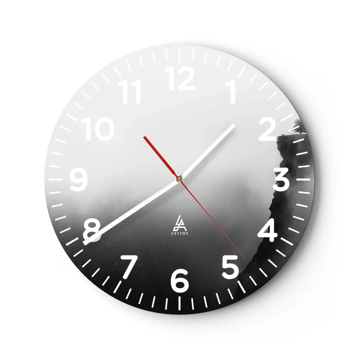 Väggklocka - Klocka på glas - På världens gräns - 40x40 cm