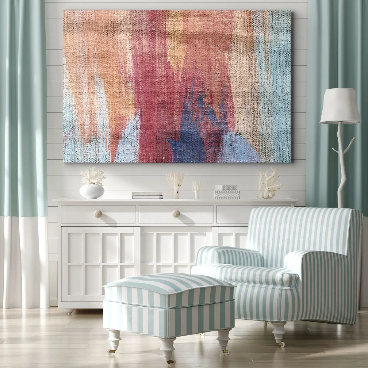 Canvastavla - Bild på duk - Rinnande regnbåge - 120x80 cm