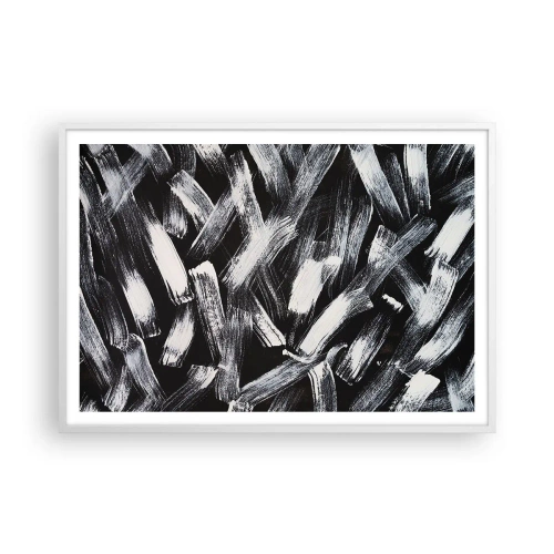 Affisch i vit ram - Abstraktion i industriell anda - 100x70 cm