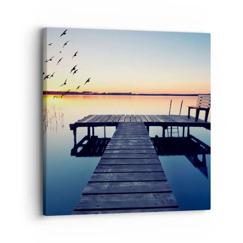 Canvastavla - Bild på duk - Det var en bra dag - 30x30 cm