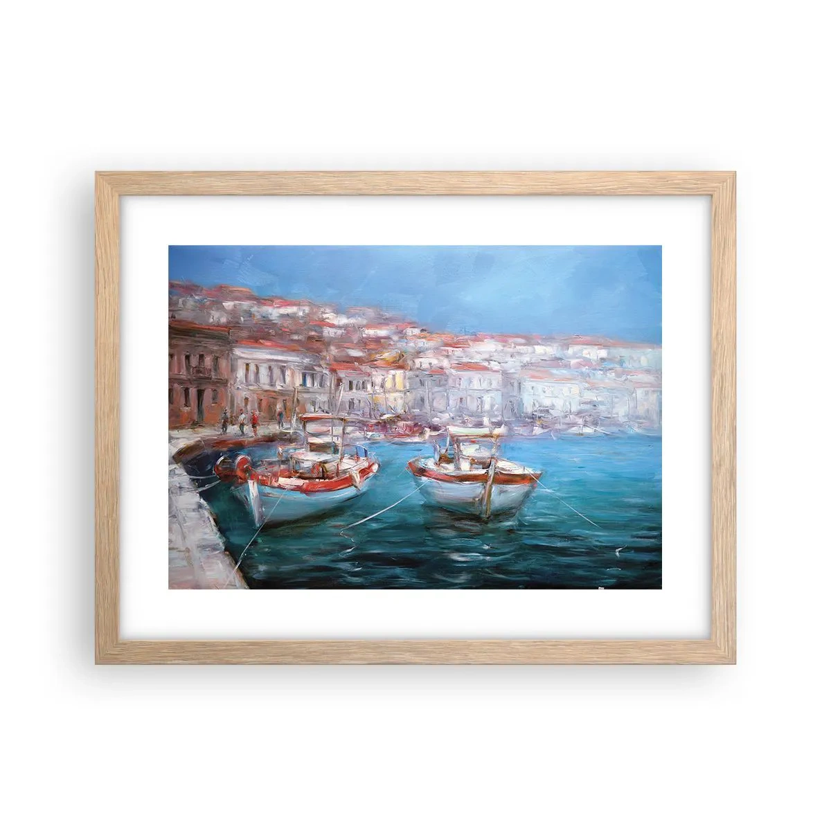 Affisch i ram av ljusek - Italiensk vik - 40x30 cm