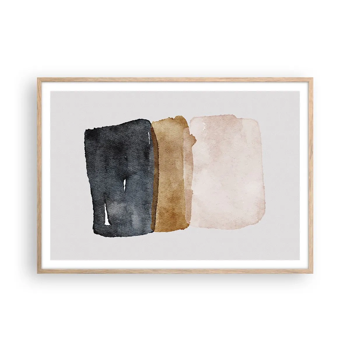 Affisch i ram av ljusek - Komposition av jordens färger - 100x70 cm