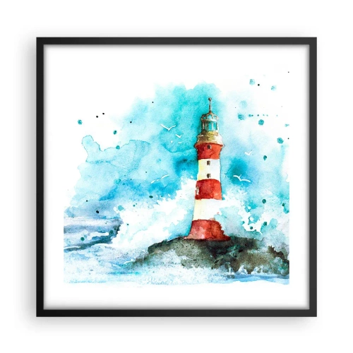 Affisch i svart ram - Elementens enhet - 50x50 cm