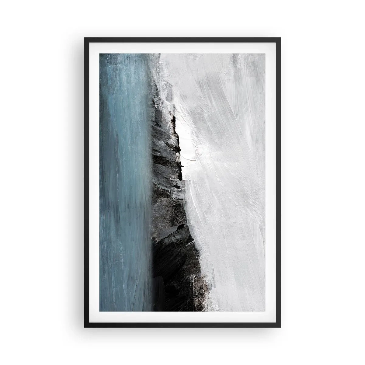 Affisch i svart ram - Vatten - jord: en krock mellan elementen - 61x91 cm