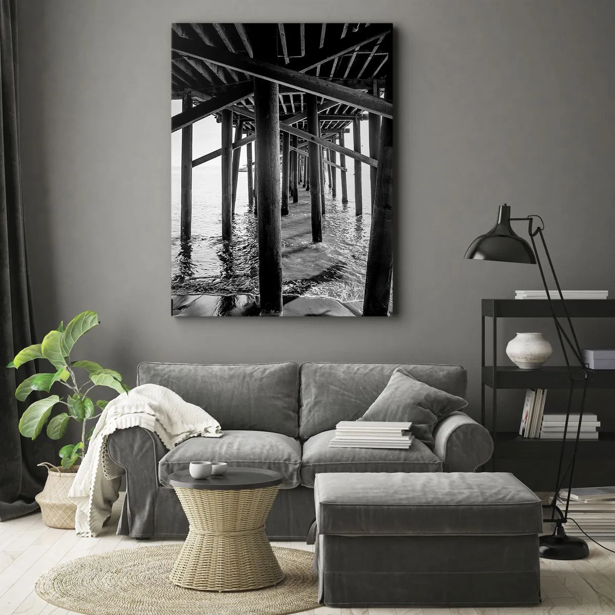 Canvastavla - Bild på duk - Gömställe på stranden - 50x70 cm