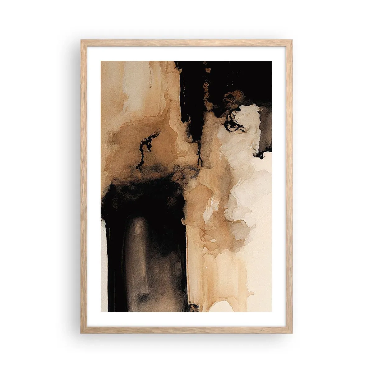 Affisch i ram av ljusek - Intrigerande abstraktion - 50x70 cm