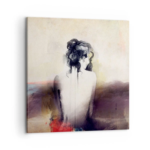 Canvastavla - Bild på duk - Moderata linjer, ovala former - 60x60 cm