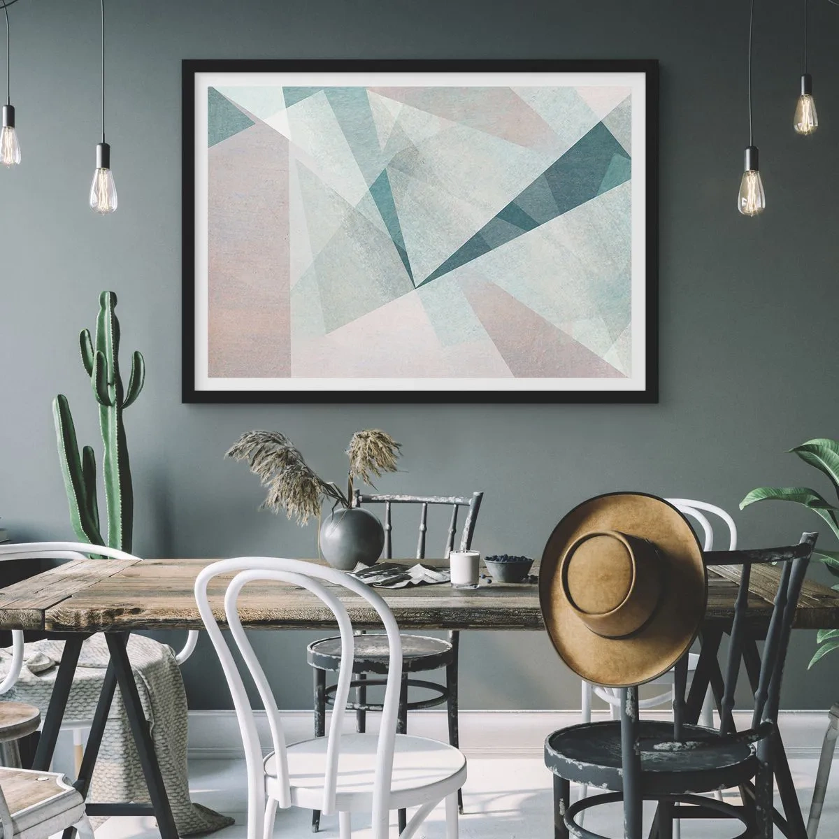 Affisch i svart ram - Lugnt trots dynamiskt - 50x40 cm