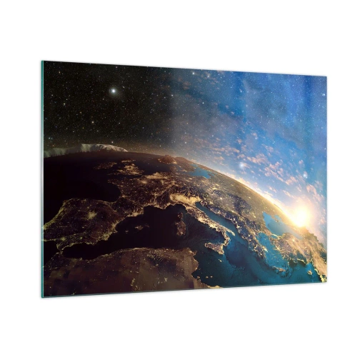 Glastavla - Bild på glas - Låt oss titta på varandra på avstånd - 100x70 cm