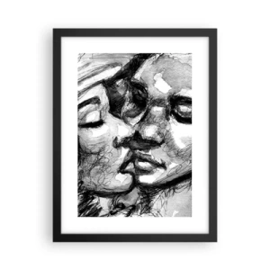 Affisch i svart ram - Ett ömt ögonblick - 30x40 cm