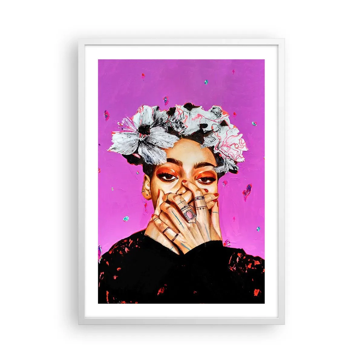 Affisch i vit ram - Lite galen - 50x70 cm