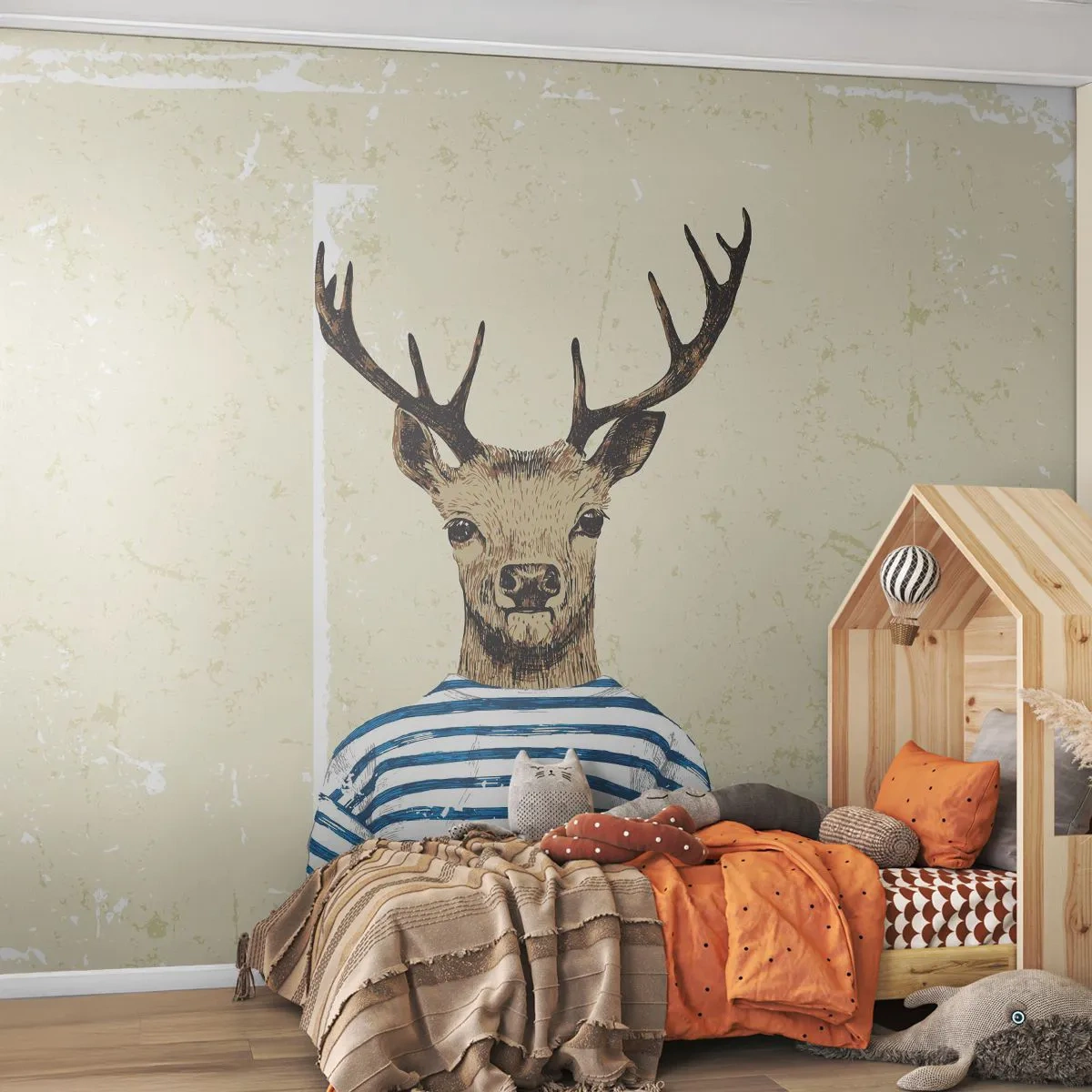 Fototapet Standard Eco - Ty jag gillar randiga tröjor! - Abstraktion, Rådjur, Bit - 400x280 cm