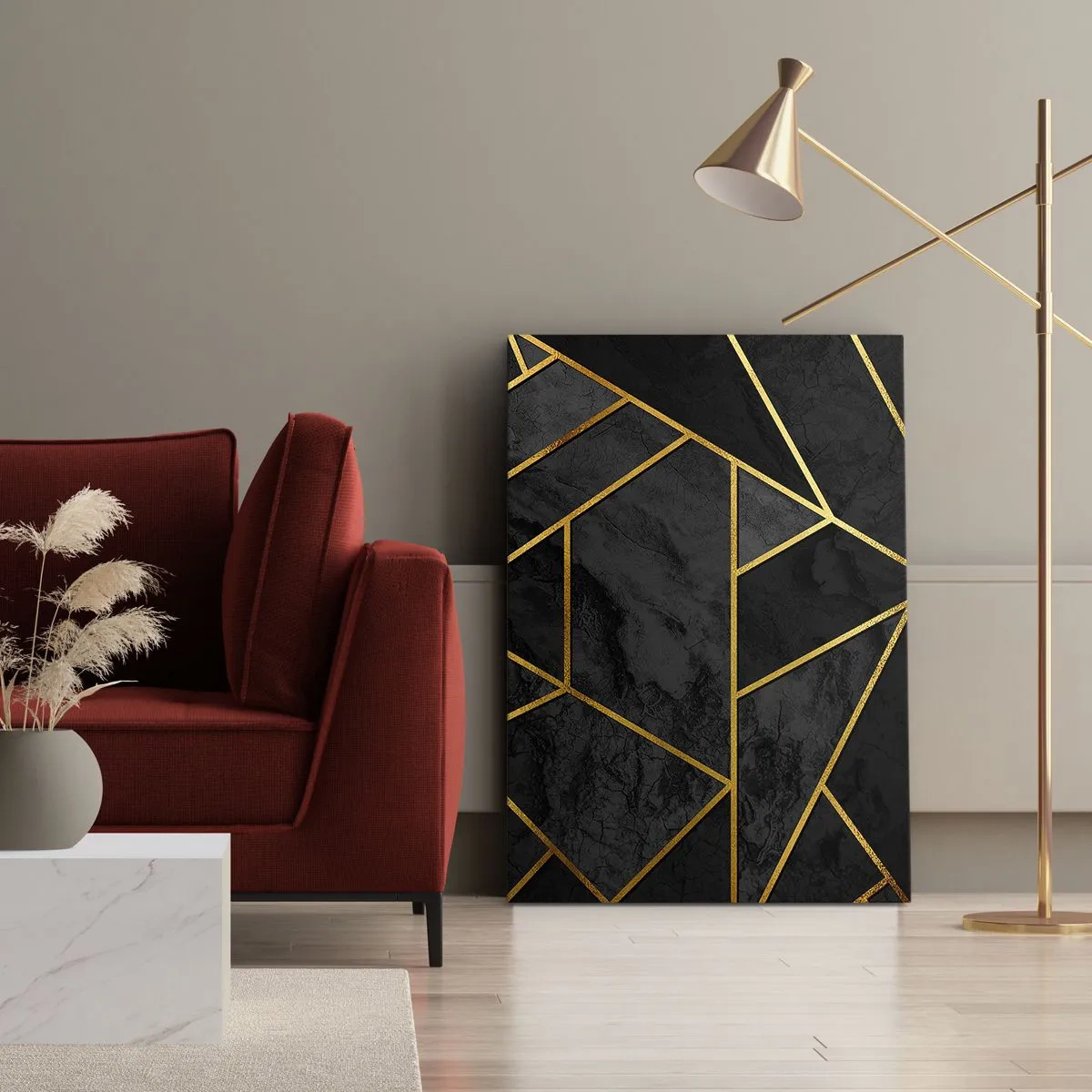 Canvastavla - Bild på duk - Mörker och sken - 80x120 cm