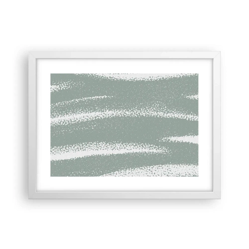 Affisch i vit ram - Abstraktion i vinterstämning - 40x30 cm