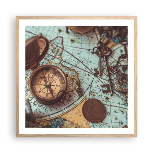 Affisch i ram av ljusek - För äventyrare - 60x60 cm