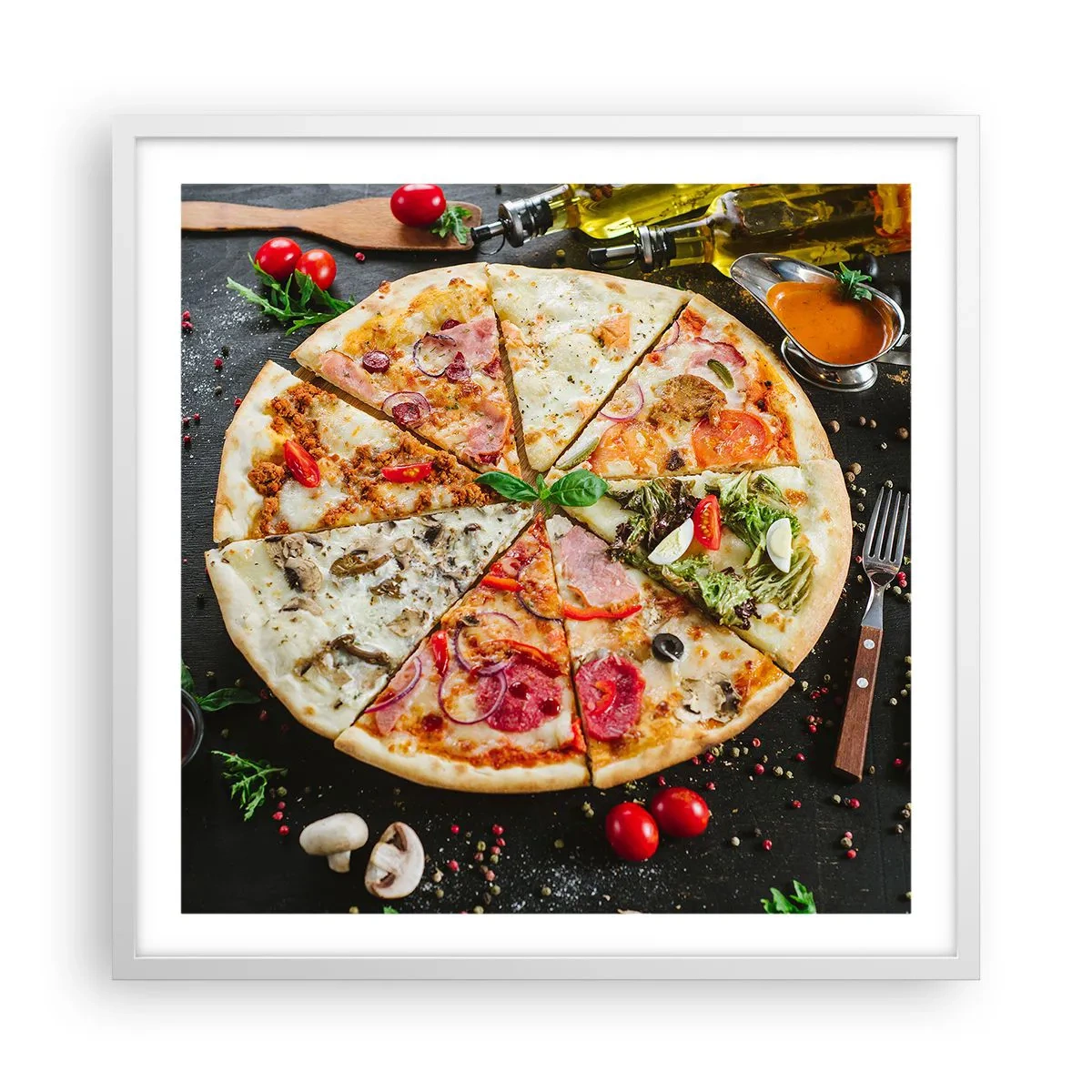 Affisch i vit ram - Smakurval - 60x60 cm