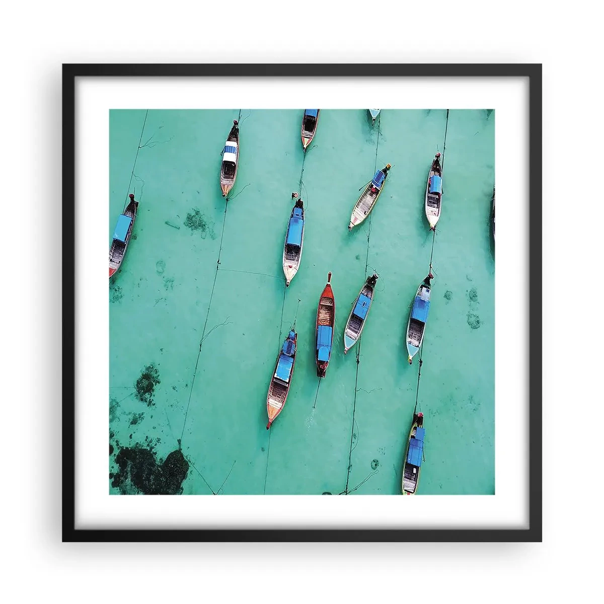 Affisch i svart ram - Under en glad väntan - 50x50 cm