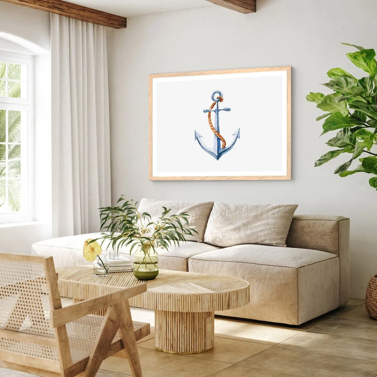 Affisch i ram av ljusek - Heja äventyret! - 70x50 cm