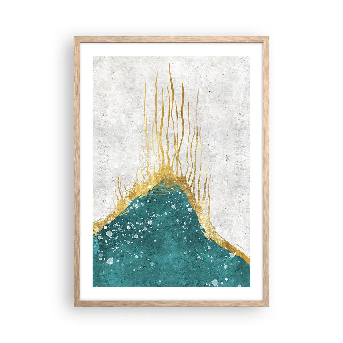 Affisch i ram av ljusek - Gyllene tidvatten - 50x70 cm