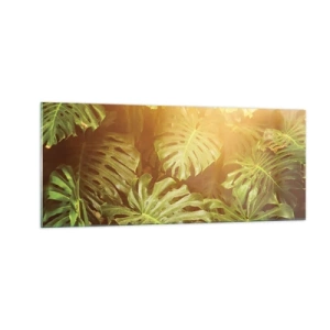 Glastavla - Bild på glas - Beträda grönskan... - 100x40 cm