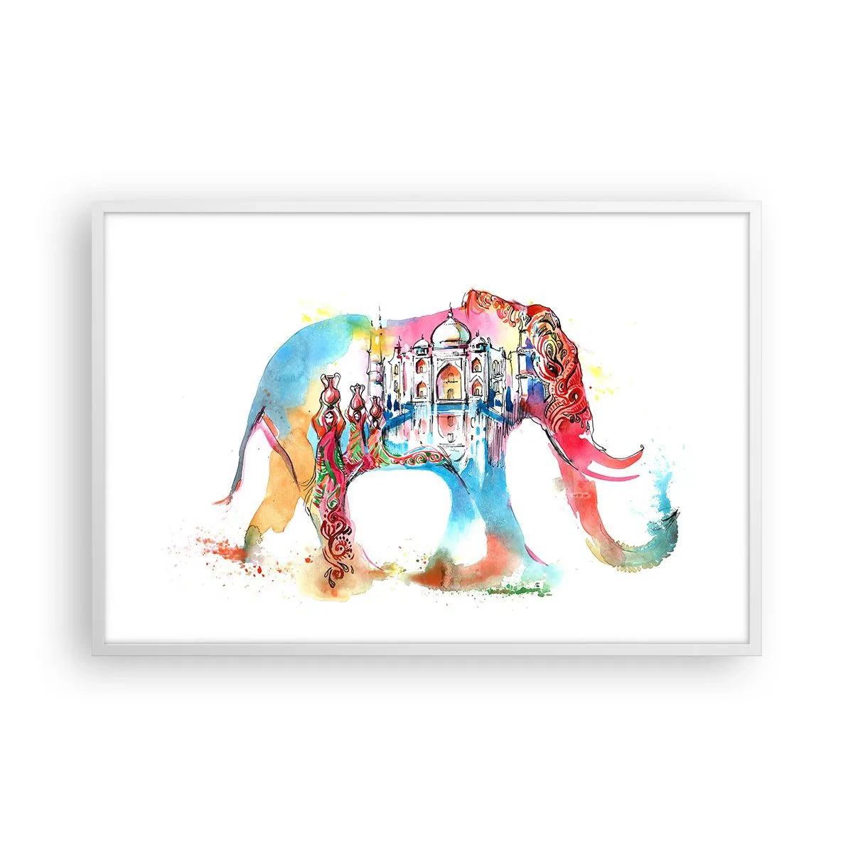Affisch i vit ram - Indien - kärlekens aura - 91x61 cm