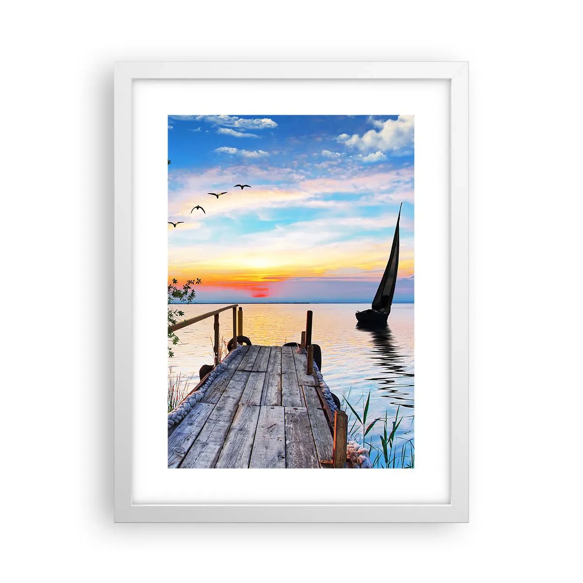 Affisch i vit ram - God kväll - 30x40 cm