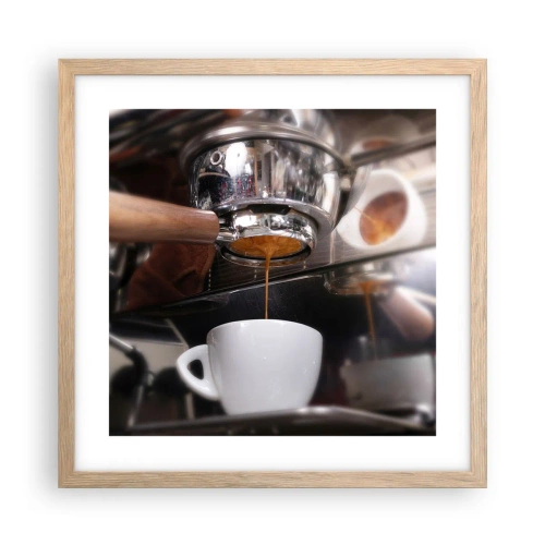 Affisch i ram av ljusek - En bra stund på dagen - 40x40 cm