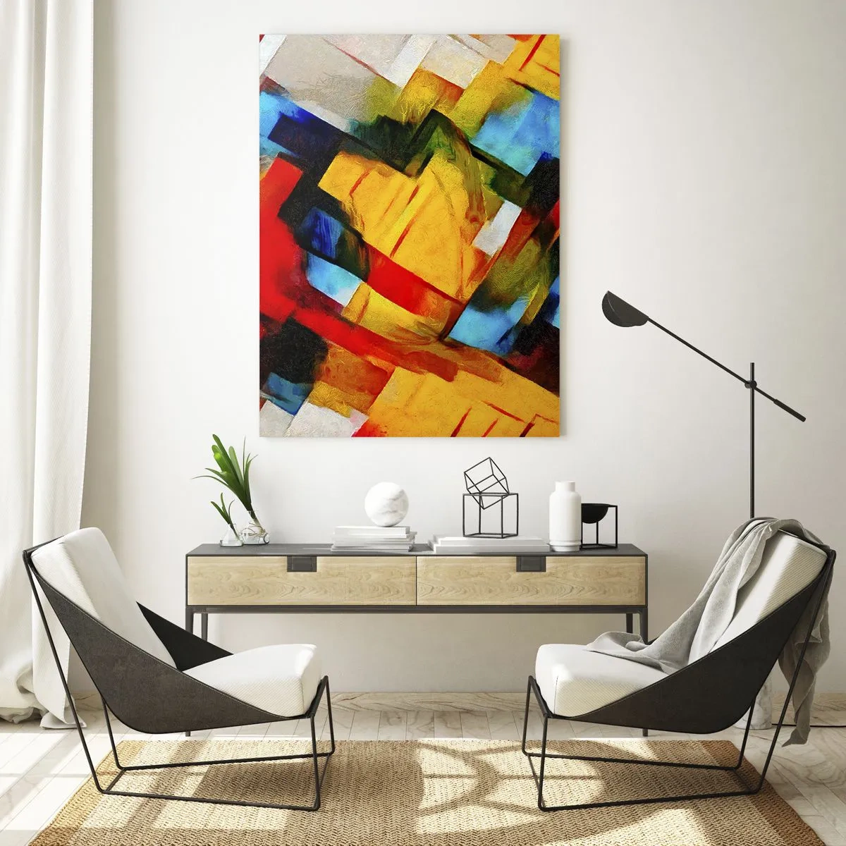 Glastavla - Bild på glas - Färgmix - 50x70 cm