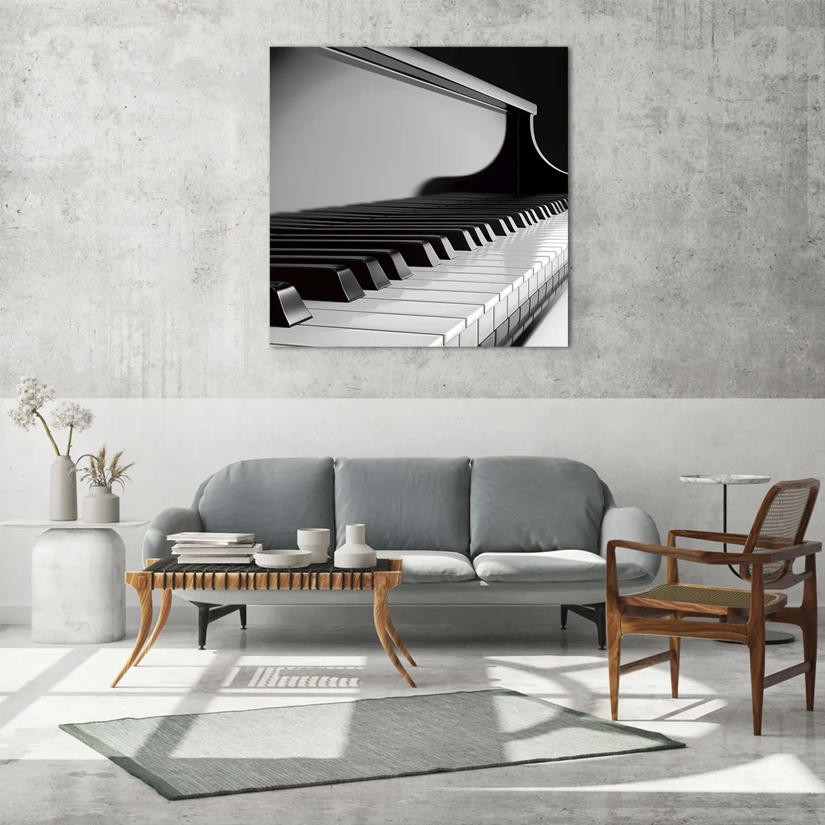 Glastavla - Bild på glas - Harmoni av former och färger - 60x60 cm